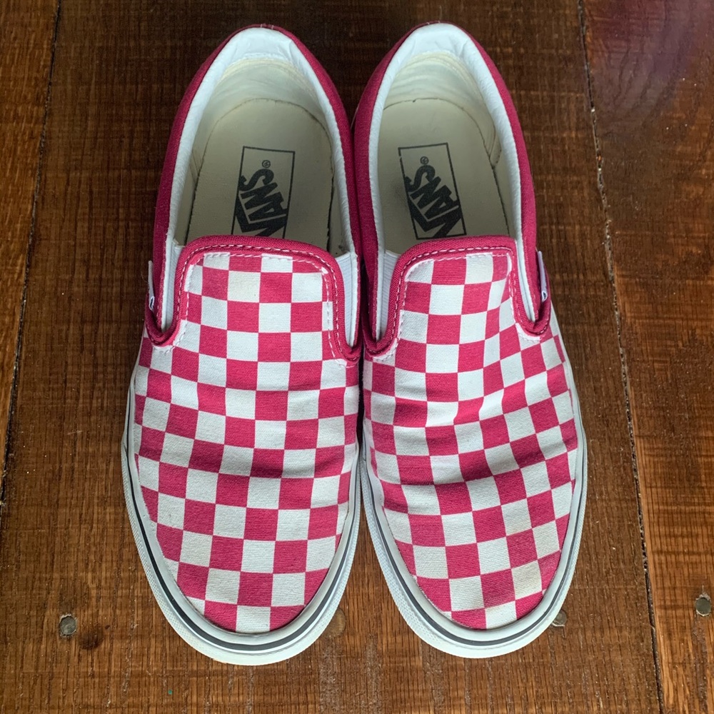 Checkered Vans size 8 cerise!